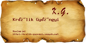 Králik Gyöngyi névjegykártya